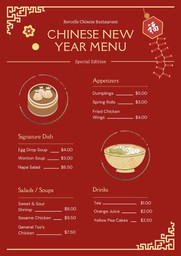 Red and Gold Chinese Menu Template