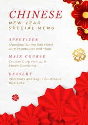 Floral Chinese Menu Template