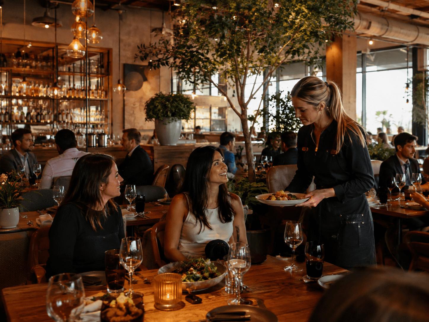 Busy Independent Restaurant and Customers