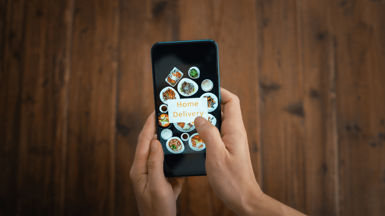 A smartphone with different dishes in it.