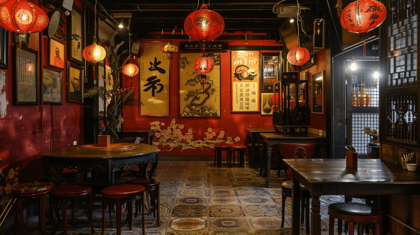 A Chinese restaurant interior.